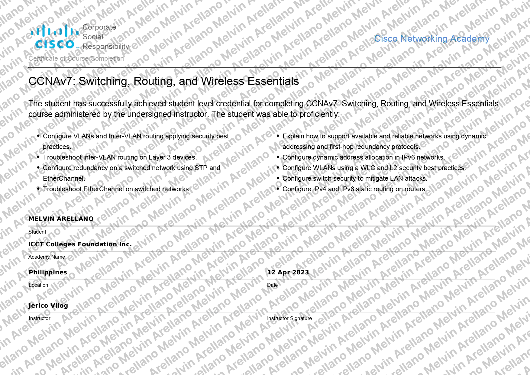 CCNAv7: Switching, Routing, and Wireless Essentials
